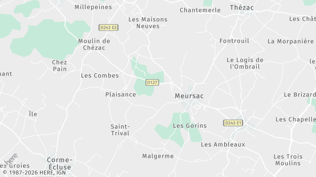 Carte de la zone d'intervention à Meursac
