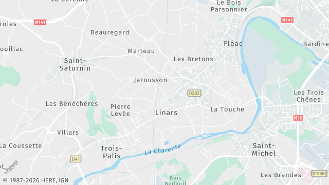 Carte de la zone d'intervention à Linars