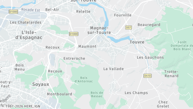Carte de la zone d'intervention à Magnac-sur-Touvre