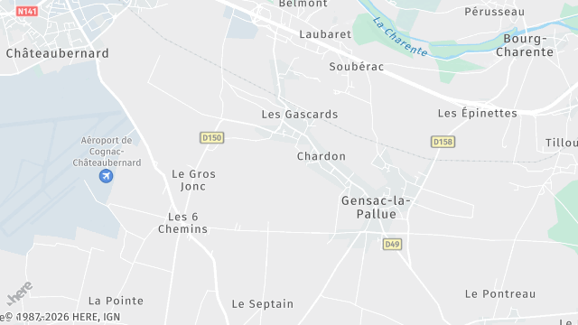 Carte de la zone d'intervention à Gensac-la-Pallue