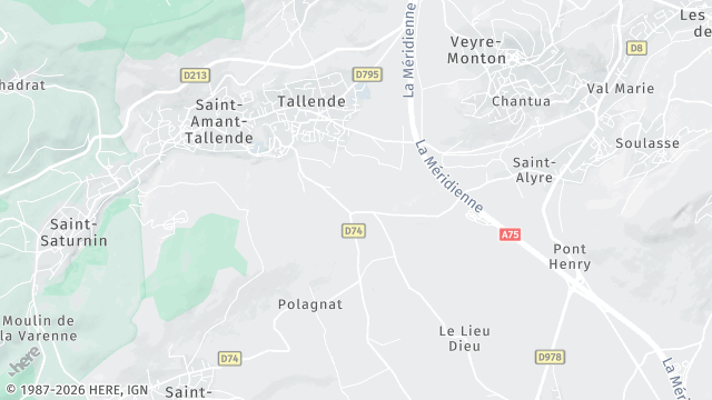 Carte de la zone d'intervention à Tallende