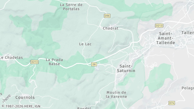 Carte de la zone d'intervention à Saint-Saturnin