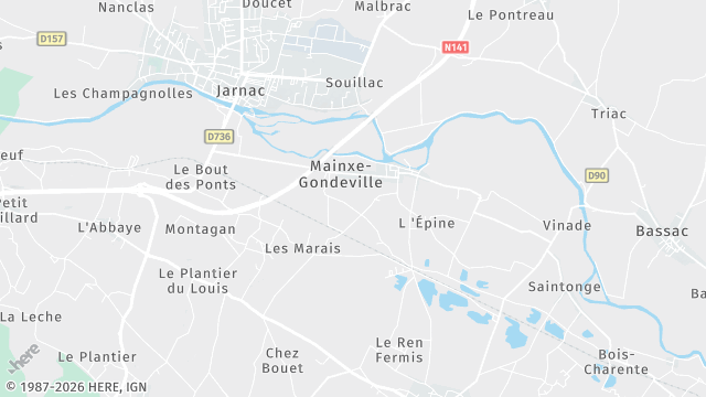 Carte de la zone d'intervention à Mainxe-Gondeville
