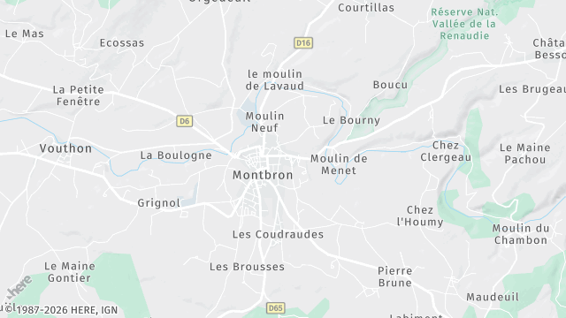 Carte de la zone d'intervention à Montbron