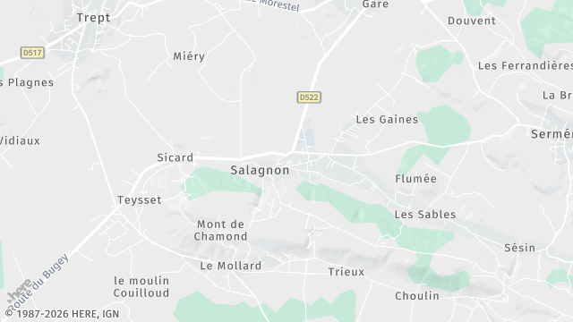 Carte de la zone d'intervention à Salagnon