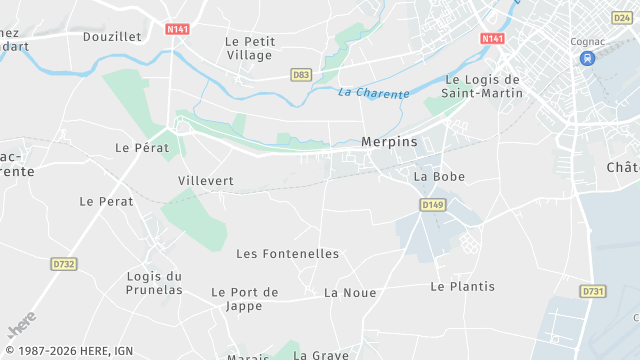 Carte de la zone d'intervention à Merpins
