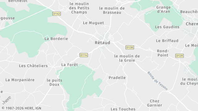 Carte de la zone d'intervention à Rétaud