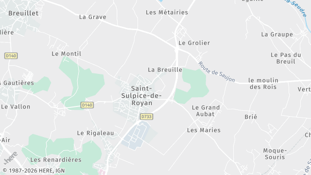 Carte de la zone d'intervention à Saint-Sulpice-de-Royan