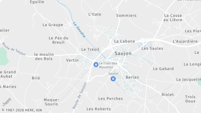 Carte de la zone d'intervention à Saujon
