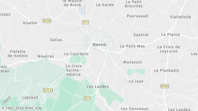 Carte de la zone d'intervention à Nexon