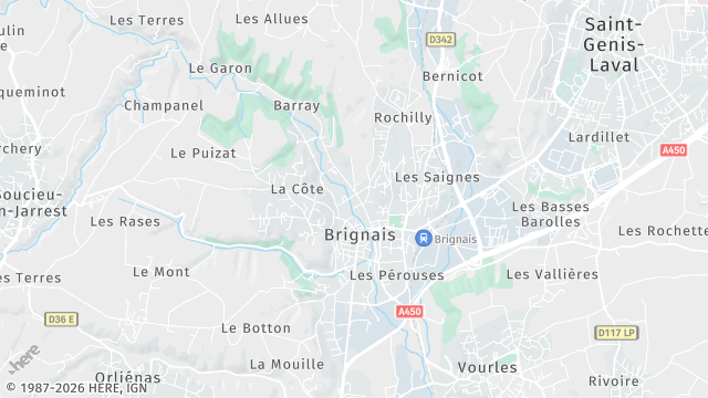 Carte de la zone d'intervention à Brignais