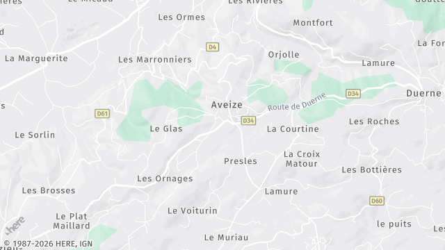 Carte de la zone d'intervention à Aveize