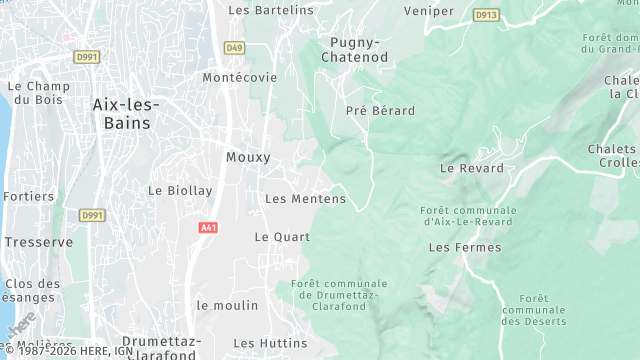 Carte de la zone d'intervention à Mouxy