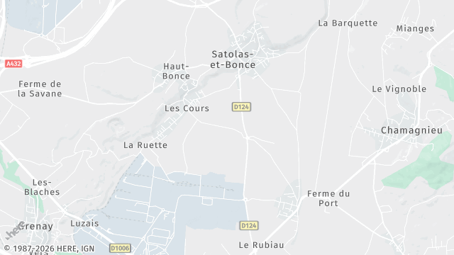 Carte de la zone d'intervention à Satolas-et-Bonce