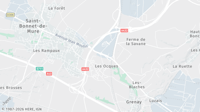 Carte de la zone d'intervention à Saint-Laurent-de-Mure