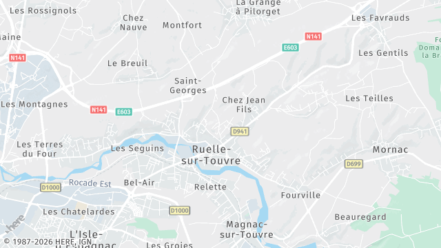 Carte de la zone d'intervention à Ruelle-sur-Touvre