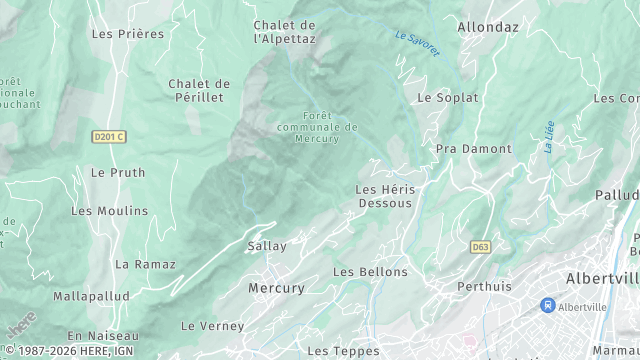 Carte de la zone d'intervention à Mercury