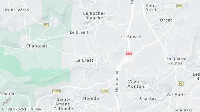 Carte de la zone d'intervention à Le Crest