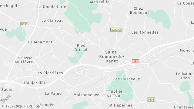 Carte de la zone d'intervention à Saint-Romain-de-Benet