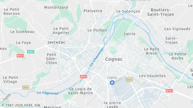 Carte de la zone d'intervention à Cognac