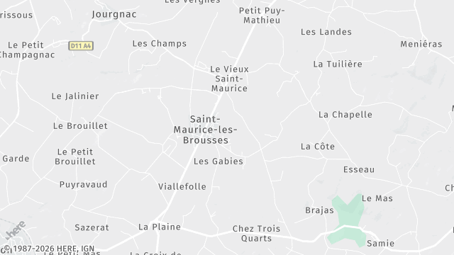 Carte de la zone d'intervention à Saint-Maurice-les-Brousses