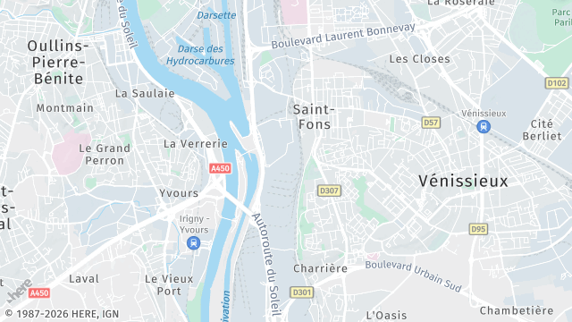 Carte de la zone d'intervention à Saint-Fons