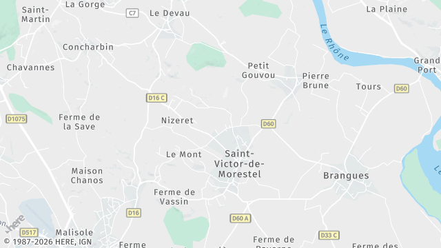 Carte de la zone d'intervention à Saint-Victor-de-Morestel