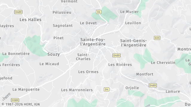 Carte de la zone d'intervention à Sainte-Foy-l'Argentière