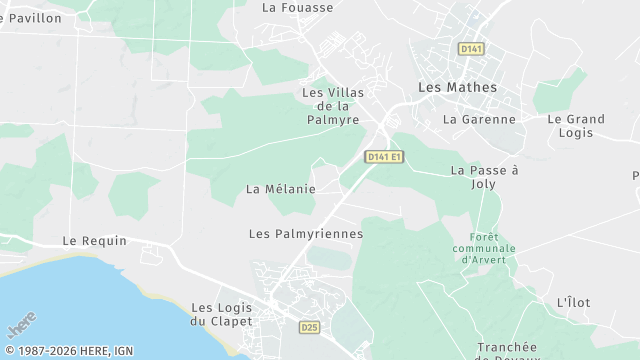 Carte de la zone d'intervention à Les Mathes