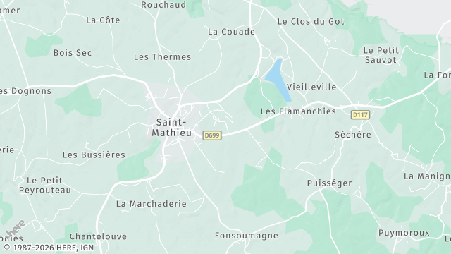 Carte de la zone d'intervention à Saint-Mathieu