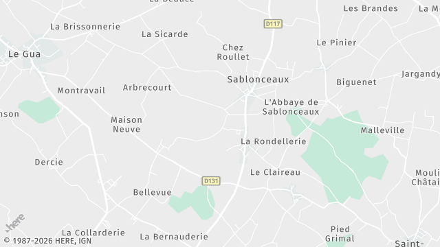 Carte de la zone d'intervention à Sablonceaux