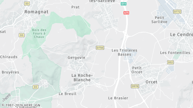 Carte de la zone d'intervention à La Roche-Blanche