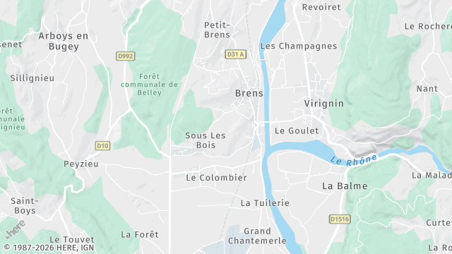 Carte de la zone d'intervention à Brens