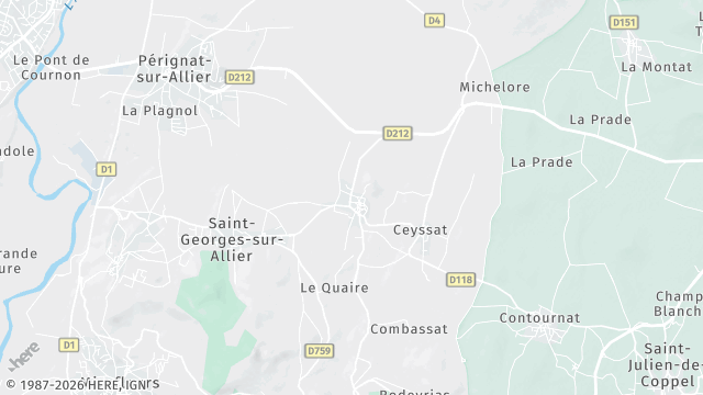 Carte de la zone d'intervention à Saint-Georges-sur-Allier