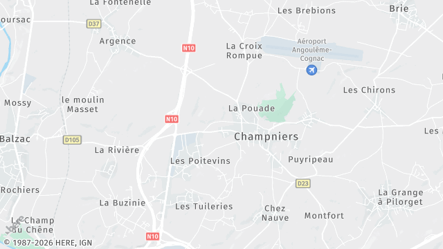 Carte de la zone d'intervention à Champniers