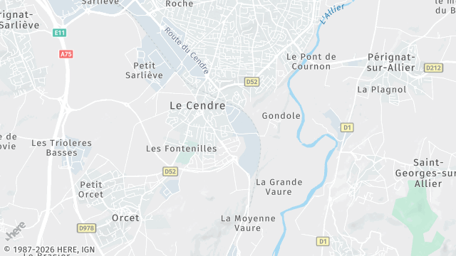 Carte de la zone d'intervention à Le Cendre