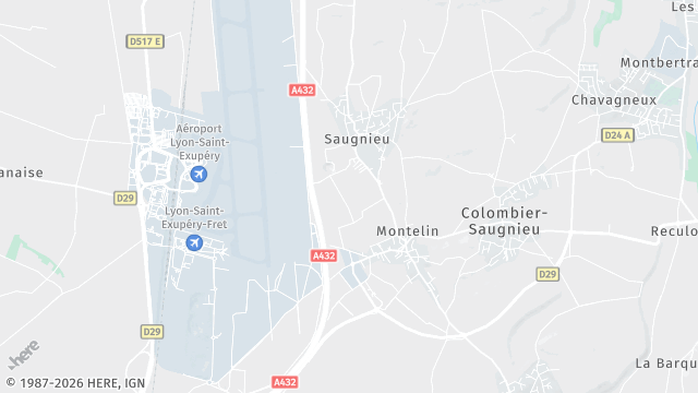 Carte de la zone d'intervention à Colombier-Saugnieu
