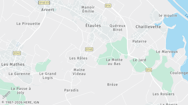 Carte de la zone d'intervention à Étaules