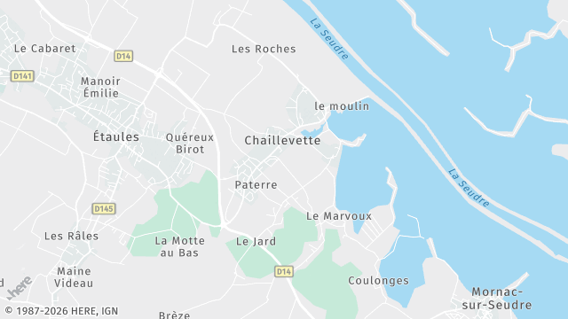 Carte de la zone d'intervention à Chaillevette