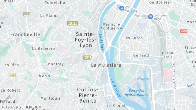Carte de la zone d'intervention à La Mulatière