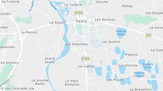 Carte de la zone d'intervention à Feurs