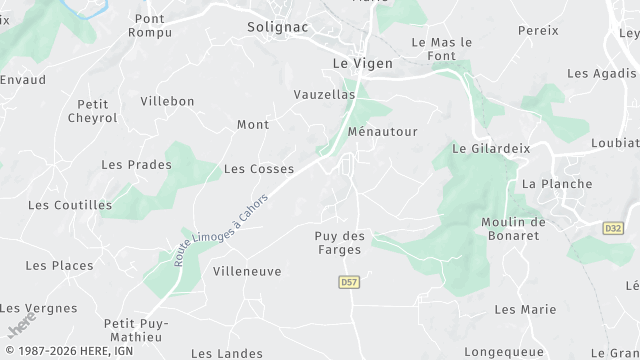 Carte de la zone d'intervention à Le Vigen