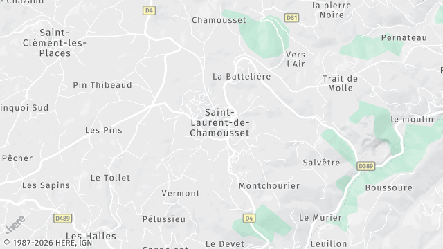 Carte de la zone d'intervention à Saint-Laurent-de-Chamousset