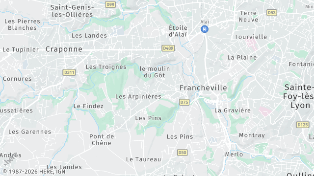 Carte de la zone d'intervention à Francheville