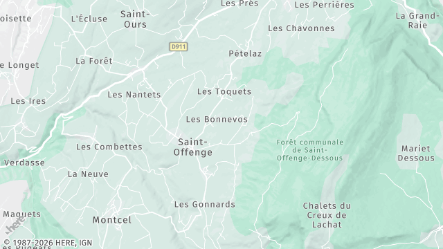 Carte de la zone d'intervention à Saint-Offenge