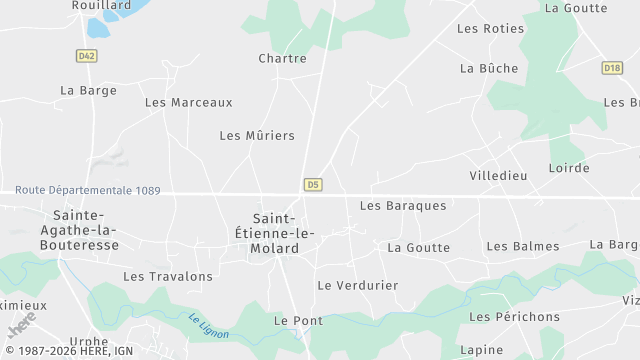 Carte de la zone d'intervention à Saint-Étienne-le-Molard