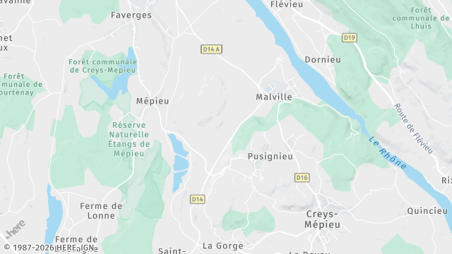 Carte de la zone d'intervention à Creys-Mépieu