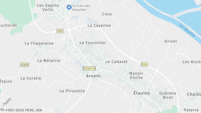 Carte de la zone d'intervention à Arvert