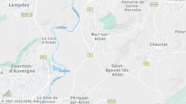 Carte de la zone d'intervention à Mur-sur-Allier