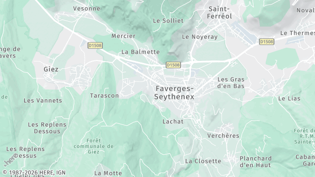 Carte de la zone d'intervention à Faverges-Seythenex